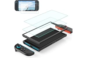 Switch 2 用 保護フィルム 【2枚セット】，対応Nintenndo Switch 2用ガラスフィルム ・画面保護フィルム ・貼りやすい ガイド付き ガイド枠 ・耐衝撃 硬度 9H 2.5D 0.26mm・気泡防止・指紋防止・超透明 クリア タ