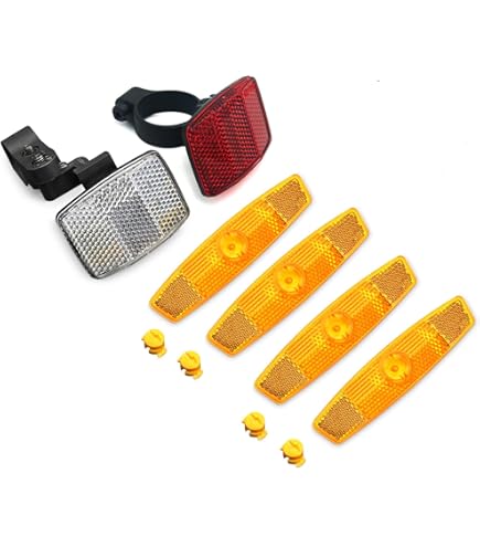 Amazon | 2個 自転車リフレクター 反射板 反射レンズ フロント