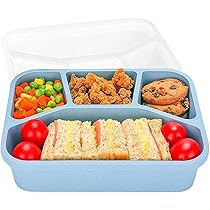 Amazon.co.jp: 角型弁当箱、仕切り弁当箱 - 4つのグリッドを持つ