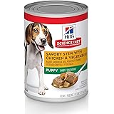 Hill's Science Diet Puppy Wet Dog Food, Savory Stew with Chicken and Vegetables, 363g, 12 Pack, Canned Dog Food