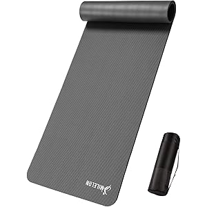 Milelonヨガマット 10mm 人気ランキング トレーニングマット 筋トレマット エクササイズマット ストレッチマット 収納ケース ストラップ 付 10カラ