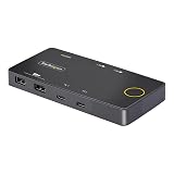 StarTech.com KVMスイッチ／2ポート／USB-C接続／シングルモニター／4K60Hz HDMI DP Altモード／2台同時USB 100W PD／Type-C USB4 Thunderbolt 3/4対応／PC パソコン CPU切替器 2台用 C2-H46-UC2-PD-KVM