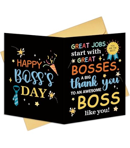 SuperShunhu übergroße Teamkarte – Jumbo Dankeskarte Für Den Boss, 27,9 X 21,6 Cm Mit Goldnem Umschlag