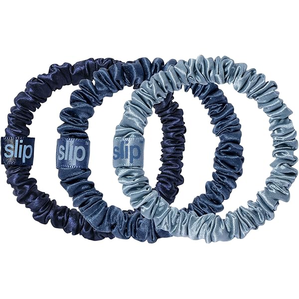 Amazon | SLIP シルク スキニー シュシュ - シルバー - 100% ピュア 22