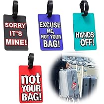 Amazon.co.jp: Getrays 4個 旅行用 荷物タグ、カラフル PVC 英語文字