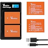 Vemico NP-W126/NP-W126S バッテリー LCD付き充電器 キット 2個大容量1400mAh バッテリー Type-c USB 充電器セット 対応機種Fujifilm NP-W126 NP-W126S/Fujifilm X100F/