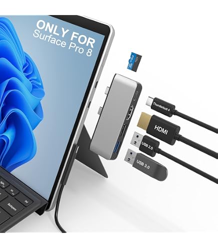 Amazon | Surface Pro 8 USB ハブ 4K HDMIポート + USB-C Thunerbolt 4