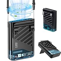 Amazon | 腰掛け扇風機 超強力 5段階風量調整 首掛け/腰付け