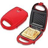 applife ホットサンドメーカー レッド | 電気式 コンパクト 卓上 調理家電 簡単 お手軽 プレスサンドメーカー シングル 一人暮らし 新生活 シンプル 時短