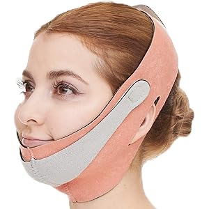 PLEASINGSAN 【改良版】 小顔 矯正ベルト 矯正 グッズ 美容 マスク フェイスベルト サウナマスク ベルト 顔 リフトアップ 顎 ピンク 男女共有