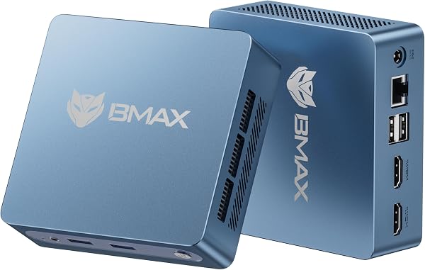 ミニpc 小型パソコン【8TB SSD増設可能|最大2.5GHz 動作安定】Bmax ミニpc 4K×2画面出力 軽作業に最適 初心者向け mini pc 静音38dB 自動調整冷却ファン ミニパソコン 軽量223g Win11/Linux WIFI5/BT5.0 小型pc 事務作業・動画視聴 CMOSクリア Vesaマウント (J3355 6GB+128GB 日本語版) - 1