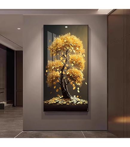 Amazon.co.jp: アートパネル 風水 絵 玄関 油絵 絵画 金運アップお