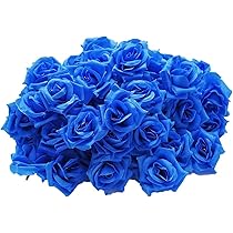 Amazon.co.jp: 【19blue】 バラ 造花 50個 8cm ブーケ ローズ 薔薇
