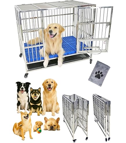 Amazon.co.jp: Vixuiyz 強化高耐久 犬小屋 クレートケージ 強力な金属