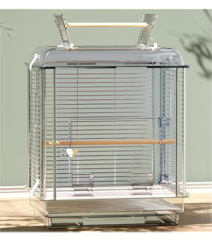 Amazon | 鳥かご大型透明アクリル 豪華な横型ワイヤーインコ ケージ