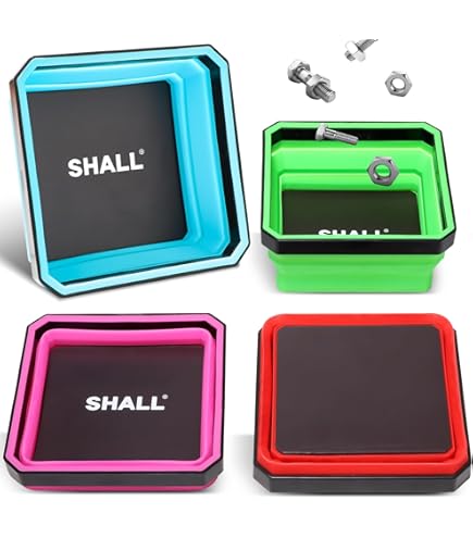 Barydat 10 Pcs Magnetic Tool Tray Collapsible Foldable Parts Trays Set Magnetic Screw Tray Magnetic Parts Bowl Square Silicone Magnetic Tool For Bolts Nuts Washers Pins Screw Parts Multicolor P 167378310 - View #12