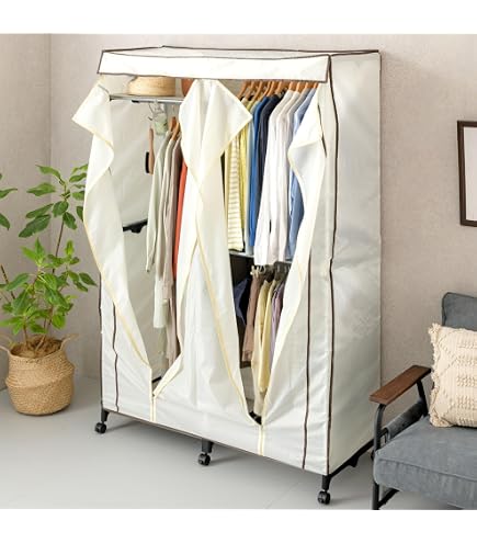 Amazon｜ハンガーラック カバー付き ワードローブ 幅120cm 頑丈 全体耐