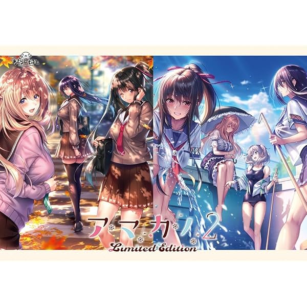 アマカノ2+ ファンブックドラマCD付+画集収納BOX+結灯Wタペストリー ピロ水 アマカノ2+ビジュアルファンブックドラマCD付限定版+画集