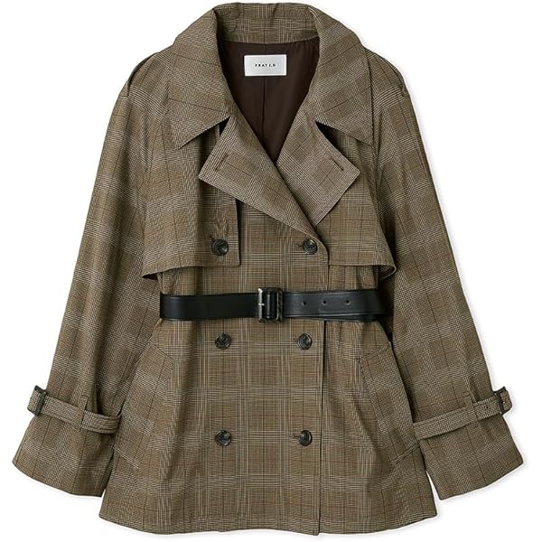 Amazon.co.jp: [セルフォード] ペプラムトレンチショートコート