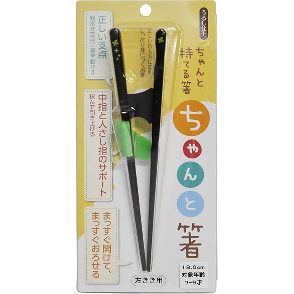 Amazon イシダ 箸のもちかたをサポート ちゃんと箸 こども用 16 5cm 左利き用 ブラック 箸 オンライン通販