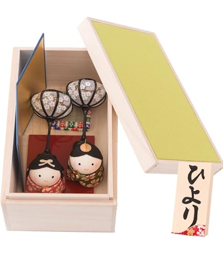 Amazon | プーカのひなにんぎょう 花箱 木製雛人形 コンパクト 収納