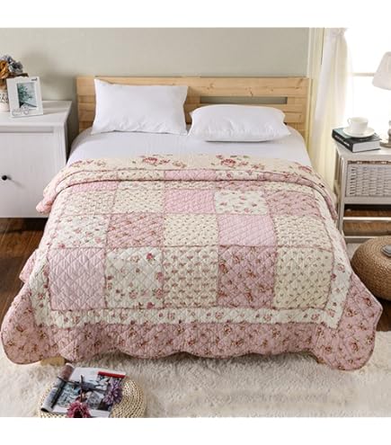 Amazon｜アンティーク風ベッドスプレッド/ホワイト北欧ベッドカバー