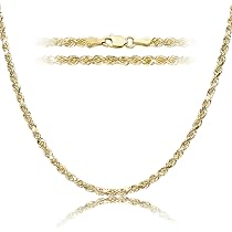 18K Gold 5MM Thick Diamond Cut Rope 