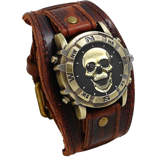 Amazon | ドクロ 腕時計 メンズ ゴシック ブレスレット: スカル 髑髏