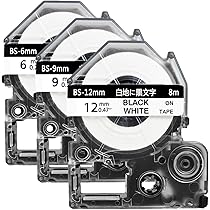 Amazon | テプラ 互換 透明黒文字 サイズ 3個 12mm 9mm 6mm
