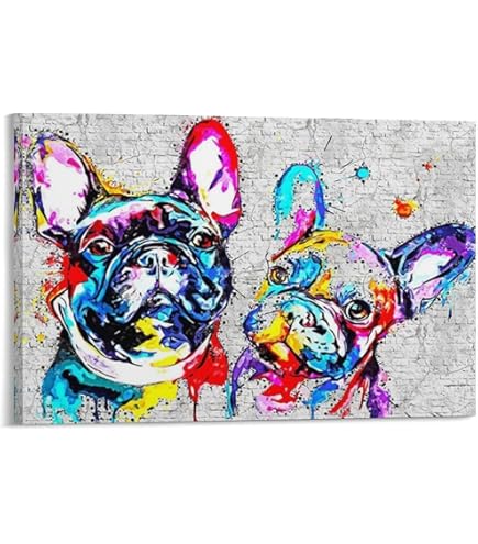 Amazon.co.jp: 水彩犬 アート ポスター フレンチ ブルドッグのポスター