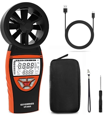 Wintact Digital Anemometer CFM/CMM, Weather Station Wind Speed Meter Gauge Me