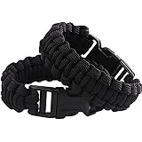 squaregarden Survival Paracord Bracelet Outdoor Wraps Emergency 350 Parachute Bracelet 9inch Pack of 2