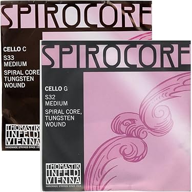 チェロ弦4本セット⭐︎中古品　ラーセンAD、スピルコアGC 中古 ラーセンLARSEN & スピロコアSPIROCORE チェロ弦4本セット