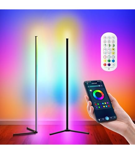 Amazon.co.jp : フロアーライト RGB 変色 フロアスタンド LED ランプ