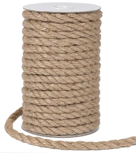 Amazon.co.jp: 15M 麻ロープ, 10mm 太い 麻紐 猫 ハンモック 麻縄 園芸