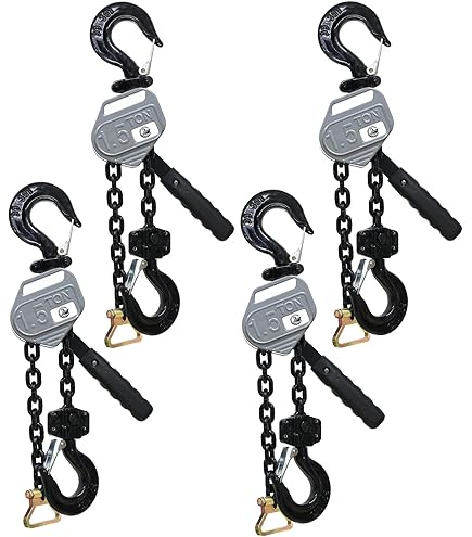 Amazon.co.jp: レバーホイスト 1.0TON 4台セット（レバー