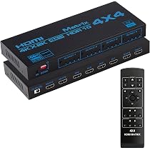 Amazon | HDMIマトリックス 4入力4出力 4K@60Hz HDR対応 HDMI
