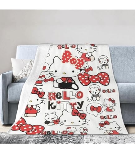 Amazon｜マイクロファイバー毛布 ハローキティ（水玉リボン