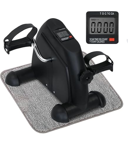 66fit Arm and Leg Folding Pedal Exerciser with Digital Display and Variable Resistance Increase Activity and Improve Ability. Indoor, Outdoor, Desk Workout, Fitness, Silver Sports, Fitness & Outdoors