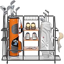 ゴルフバッグラック　ゴルフバッグ置き場 Amazon.co.jp: ガレージ用ゴルフバッグ収納ラック ゴルフバッグ