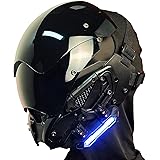 [Marikito] サイバーパンク【機動隊】 光るマスク コスプレ 仮面 イベント コスチューム パーティー 仮装 お祭り Cosplay。 USB充電ケーブルとクリーニングクロス付きバラクラバが含まれています