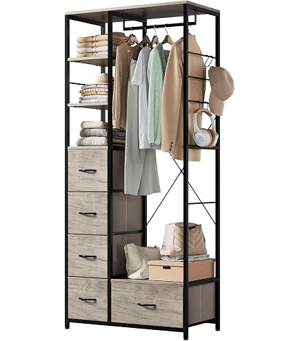 Amazon｜LunarLight ハンガーラック 幅100奥行き30高さ180cm ワード