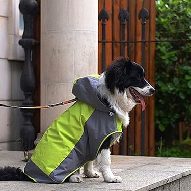 ⭐️犬用レインコート レインジャケット 反射犬服 防風 雨具 イエロー グレー ⭐️犬用レインコート レインジャケット 反射犬服 防風 雨具 イエロー