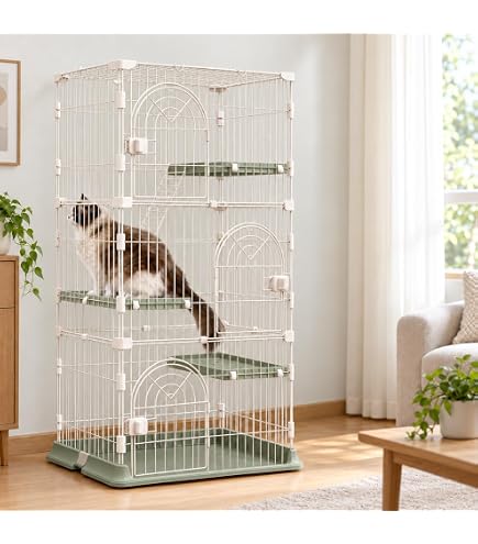 DCシリーズ 二段 ペットケージ M 猫 ネコ キャットケージ ケージ　グリーン Amazon.co.jp: DCシリーズ 二段 ペットケージ M 猫 ネコ キャット