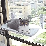 猫用吸盤式ハンモック ペット 猫用ベッド【2023年最新型＆正規販売店】 猫用品 窓用 休憩 睡眠 日光浴 カルシウム 遊ぶ 活動 観光 登攀 四季を通じて対応可能 耐荷重15KG 52×30cm 超大型サイズ 取り付けが簡単 安定した 吸盤 強力 