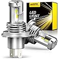 AUXITO H4 Hi/Lo LEDヘッドライト 車用 新基準車検対応 ZES LEDチップ搭載 3倍明るさUP ほぼ純正ハロゲンサイズの登場 高輝度 6500K 12V車対応(ハイブリッド車・EV車対応) 定電流回路搭載 長寿命 高速回転冷却ファ