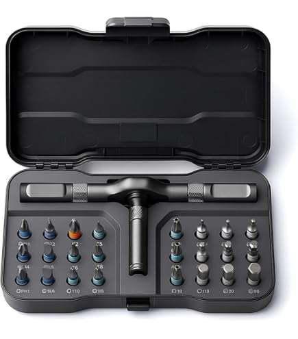 WELLCUT WC-RSD63 63-delige precisie ratel & antislip handvat schroevendraaier set & magnetische bitpunten stevig staal in een draagbare koffer voor doe-het-zelf en professionele toepassing