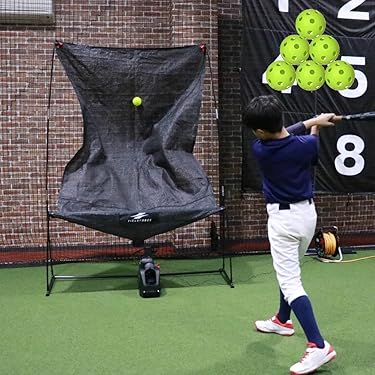 バッティングネット、ソフトボール専用バッティングトスマシーンとソフトボール8個 ht-89-htn-88.jpg