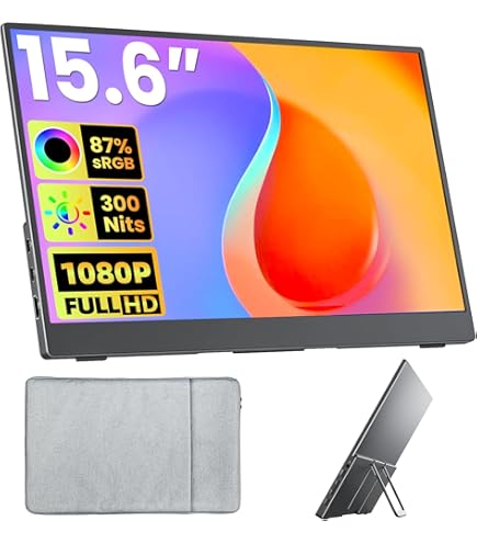 Amazon.co.jp: ZSCMALLS Portable Monitor 15.6 Inch Full HD