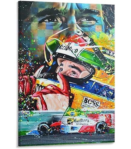 Amazon.co.jp: アイルトン・セナのF1ロータスキャンバス地ウォール